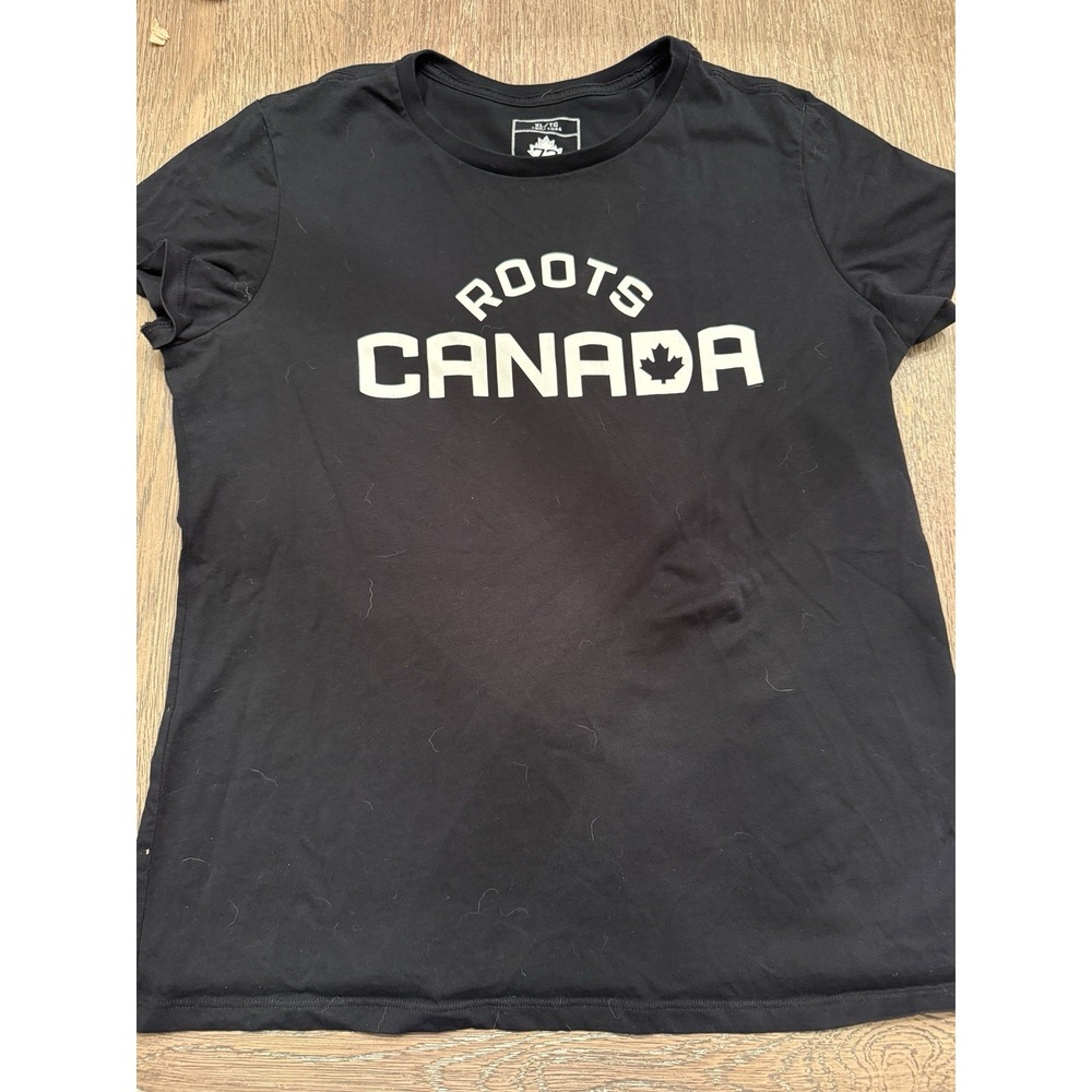 Roots Canada Women's Size XL Short Sleeve Soft Organic Cotton Fitted tshirt